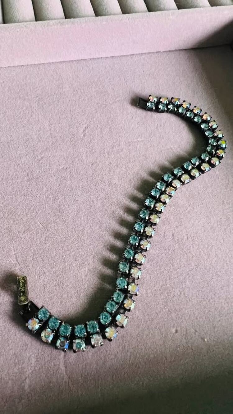Vintage Double Row Rhinestone Bracelet